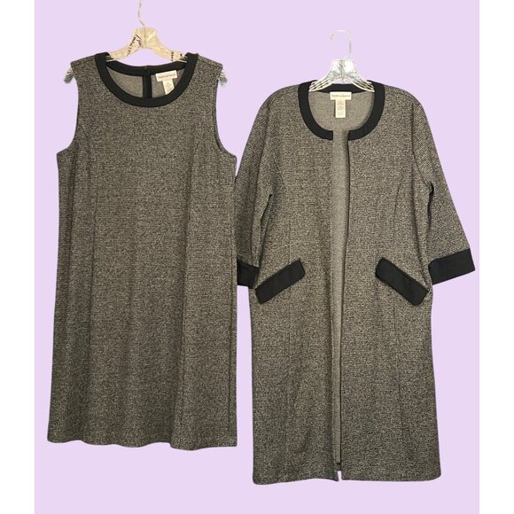 2-Piece Houndstooth Dress & Jacket Set Lightweight - Picture 5 of 14